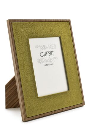 Portafoto in Legno e Pelle Verde Chiaro